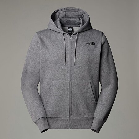 Erkek Simple Dome Tam Boy Fermuarlı Kapüşonlu Üst