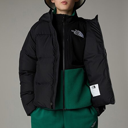 Erkek Çocuk North Kaz Tüyü Kapüşonlu Mont