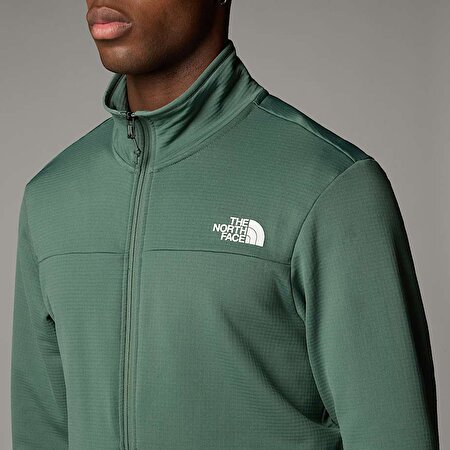 Erkek Cedar Trail Grid Polar Tam Boy Fermuarlı Mont