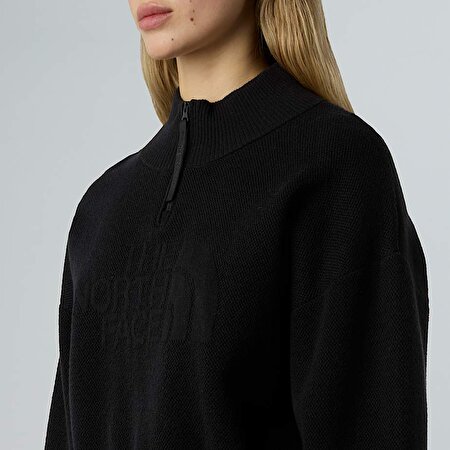 Kadın Yarım Fermuarlı Logo Sweatshirt