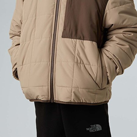 Erkek Çocuk Çift Taraflı Shasta Tam Boy Fermuarlı Kapüşonlu Mont