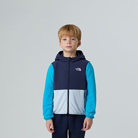 Çocuk Glacier Tam Boy Fermuarlı Kapüşonlu Polar