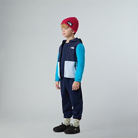 Çocuk Glacier Tam Boy Fermuarlı Kapüşonlu Polar