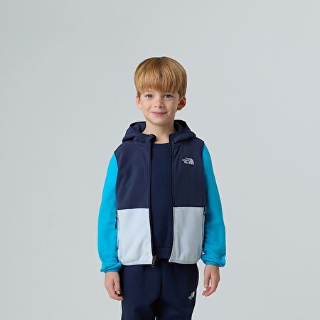 Çocuk Glacier Tam Boy Fermuarlı Kapüşonlu Polar