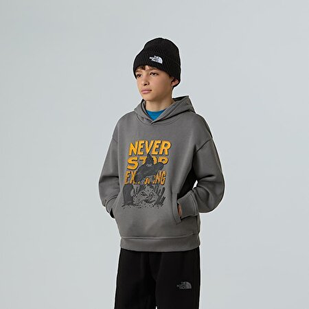 Erkek Çocuk Sports Oversize Görselli Kapüşonlu Üst