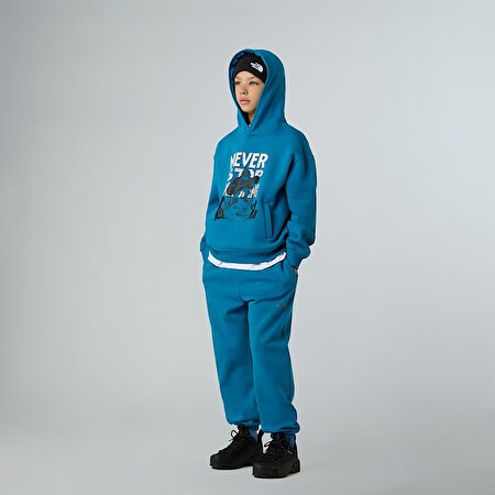Erkek Çocuk Sports Oversize Görselli Kapüşonlu Üst