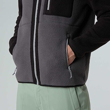 Erkek Yumiori Tam Boy Fermuarlı Polar Mont