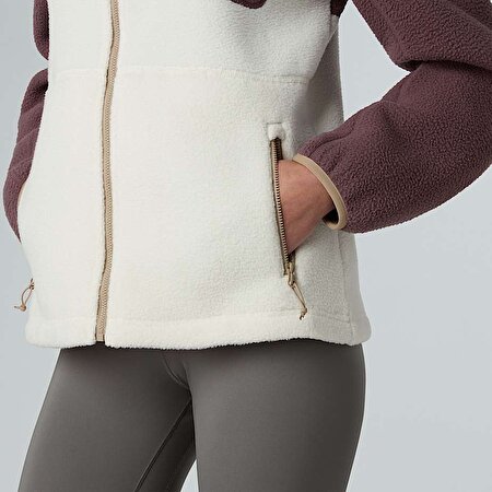 Kadın Yumiori Tam Boy Fermuarlı Polar Mont