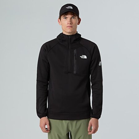 Erkek Mountain Athletics 1/4 Fermuarlı Kapüşonlu Polar