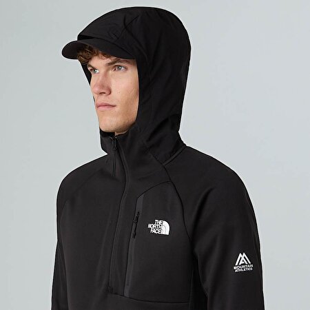 Erkek Mountain Athletics 1/4 Fermuarlı Kapüşonlu Polar