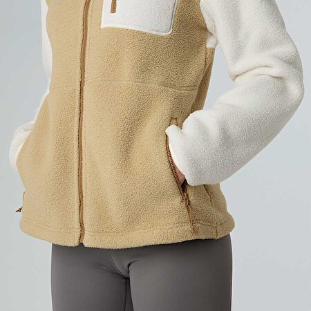 Kadın Yumiori Tam Boy Fermuarlı Polar Mont