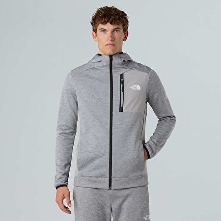 Erkek Mountain Athletics Tam Boy Fermuarlı Kapüşonlu Polar