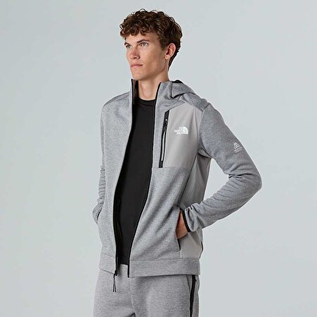 Erkek Mountain Athletics Tam Boy Fermuarlı Kapüşonlu Polar
