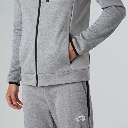 Erkek Mountain Athletics Tam Boy Fermuarlı Kapüşonlu Polar