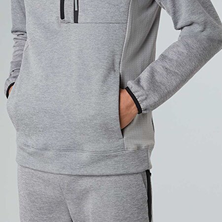 Erkek Mountain Athletics 1/4 Fermuarlı Kapüşonlu Polar