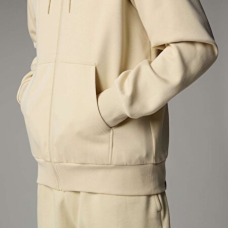 Erkek Simple Dome Tam Boy Fermuarlı Kapüşonlu Üst