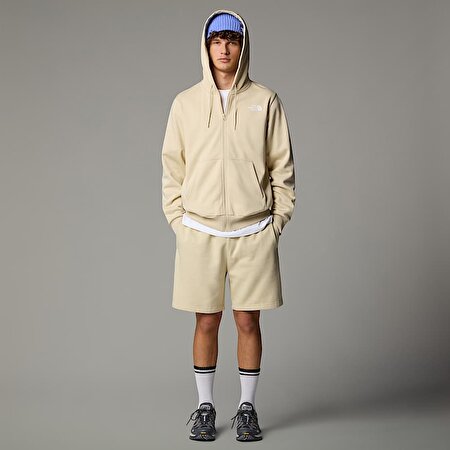 Erkek Simple Dome Tam Boy Fermuarlı Kapüşonlu Üst