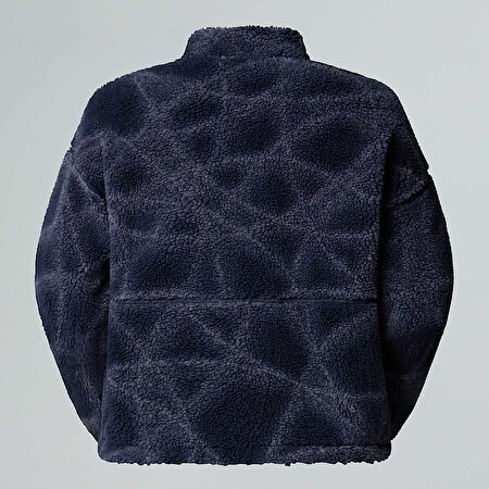 Kadın Extreme Pile Printed Tam Boy Fermuarlı Polar