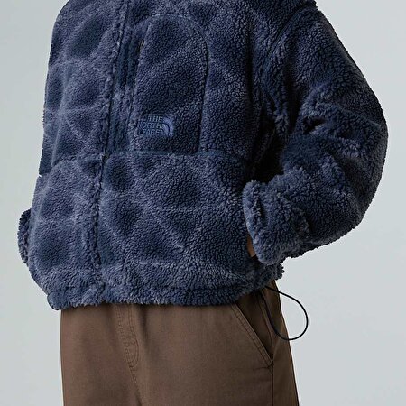 Kadın Extreme Pile Printed Tam Boy Fermuarlı Polar