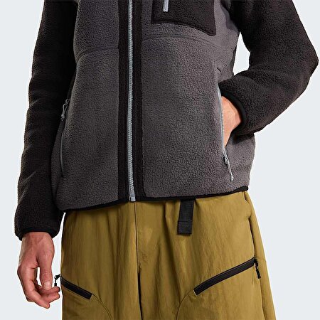 Erkek Yumiori Tam Boy Fermuarlı Polar Mont