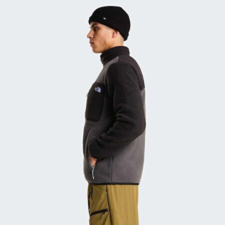 Erkek Yumiori Tam Boy Fermuarlı Polar Mont