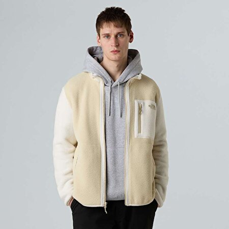 Erkek Yumiori Tam Boy Fermuarlı Polar Mont