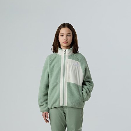 Kız Çocuk Yumiori Tam Boy Fermuarlı Polar Mont