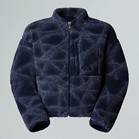 Kadın Extreme Pile Printed Tam Boy Fermuarlı Polar