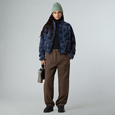 Kadın Extreme Pile Printed Tam Boy Fermuarlı Polar