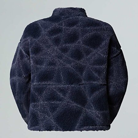 Kadın Extreme Pile Printed Tam Boy Fermuarlı Polar