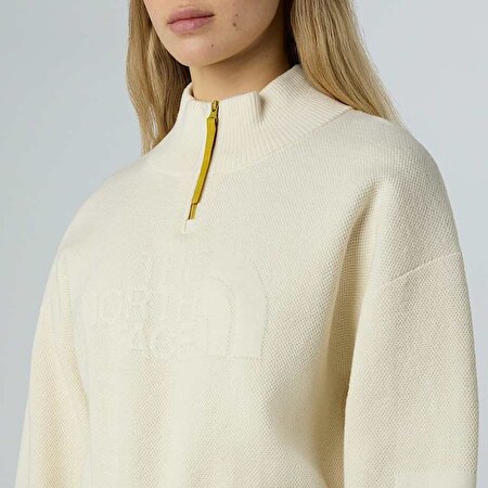 Kadın Yarım Fermuarlı Logo Sweatshirt