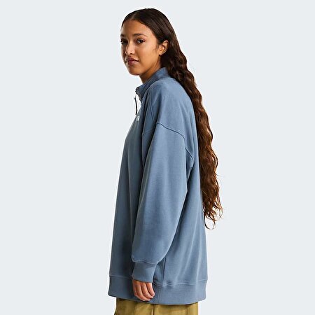 Unisex Essential Light Relaxed Yarım Fermuarlı Sweatshirt