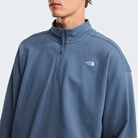 Unisex Essential Light Relaxed Yarım Fermuarlı Sweatshirt