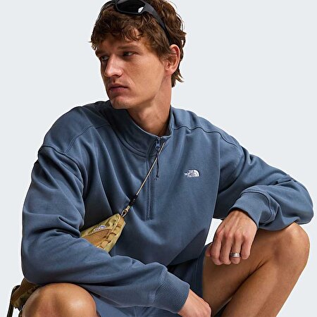 Unisex Essential Light Relaxed Yarım Fermuarlı Sweatshirt