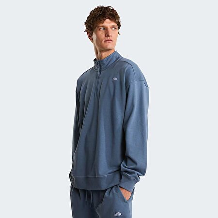 Unisex Essential Light Relaxed Yarım Fermuarlı Sweatshirt