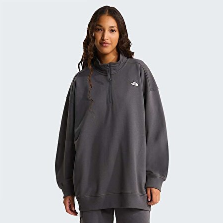 Unisex Essential Light Relaxed Yarım Fermuarlı Sweatshirt