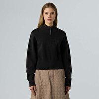 Kadın Yarım Fermuarlı Logo Sweatshirt