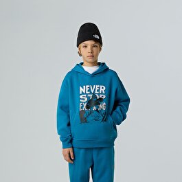 Erkek Çocuk Sports Oversize Görselli Kapüşonlu Üst