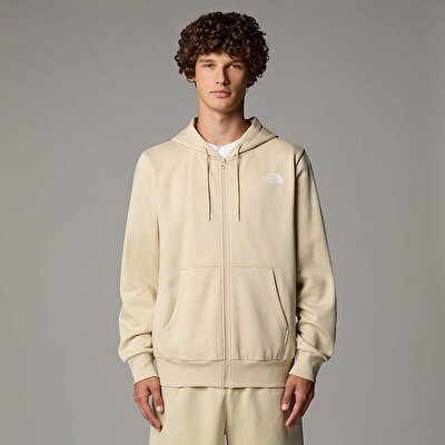 Erkek Simple Dome Tam Boy Fermuarlı Kapüşonlu Üst