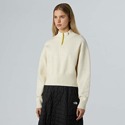 Kadın Yarım Fermuarlı Logo Sweatshirt