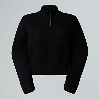 Kadın Yarım Fermuarlı Logo Sweatshirt