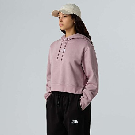 Kadın Essential Cropped Kapüşonlu Üst